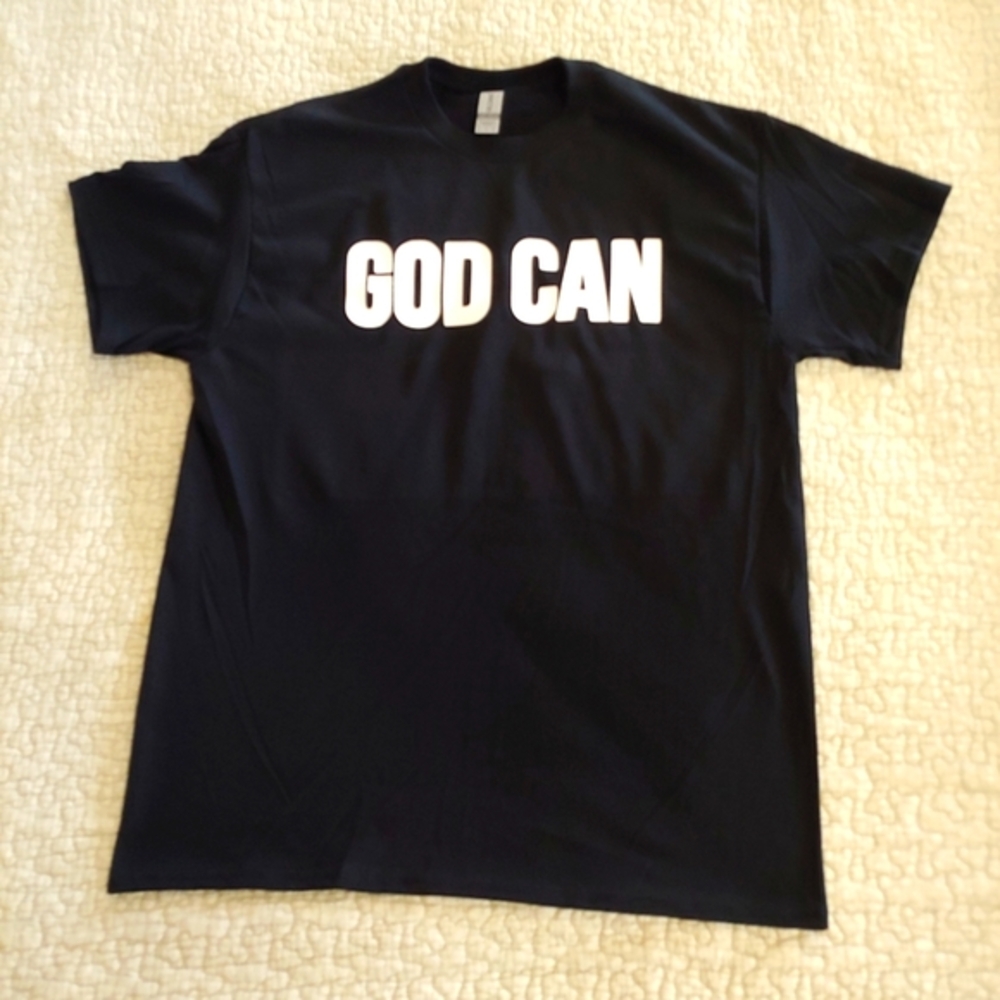 NWT God Can Graphic Tee, Various Sizes, Black/White Vinyl